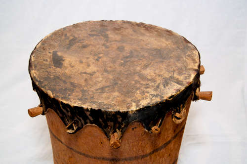 African Hide and Wooden Percussion Instrument