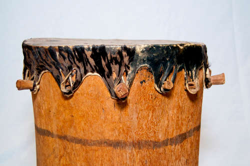 African Hide and Wooden Percussion Instrument