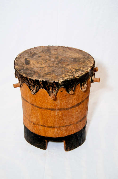 African Hide and Wooden Percussion Instrument