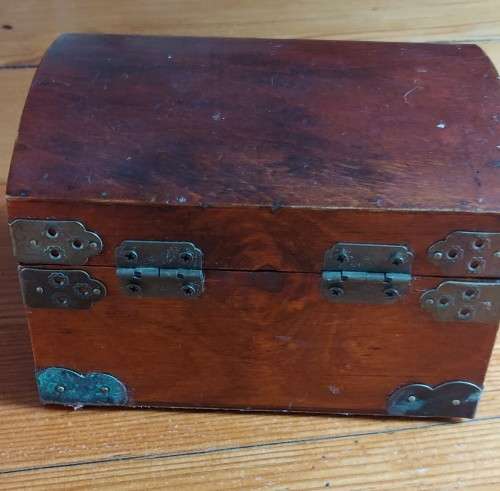 Beautiful solid wooden jewellery box with velvet interior