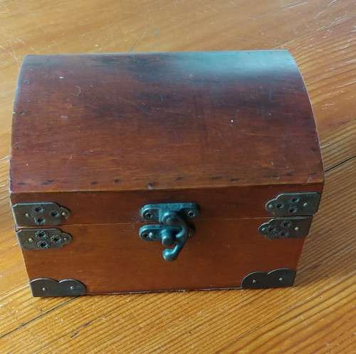 Beautiful solid wooden jewellery box with velvet interior