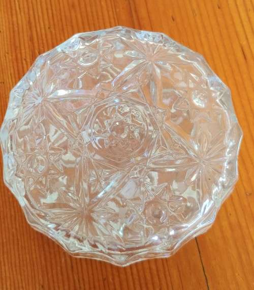 Vintage Hand Cut Crystal Glass Bohemia Trinket Box