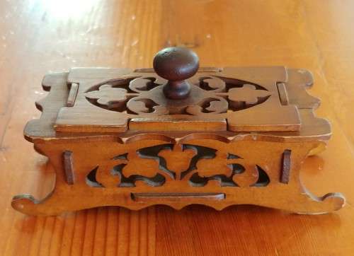 Carved Shaped Wooden Trinket Box