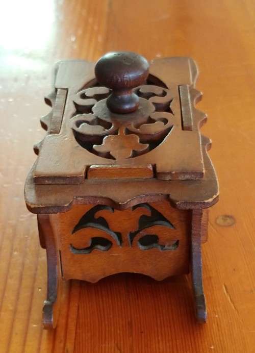 Carved Shaped Wooden Trinket Box