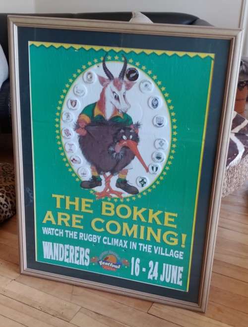 Framed Risque Poster Wanderers  Club Venue World Cup Rugby 1995
