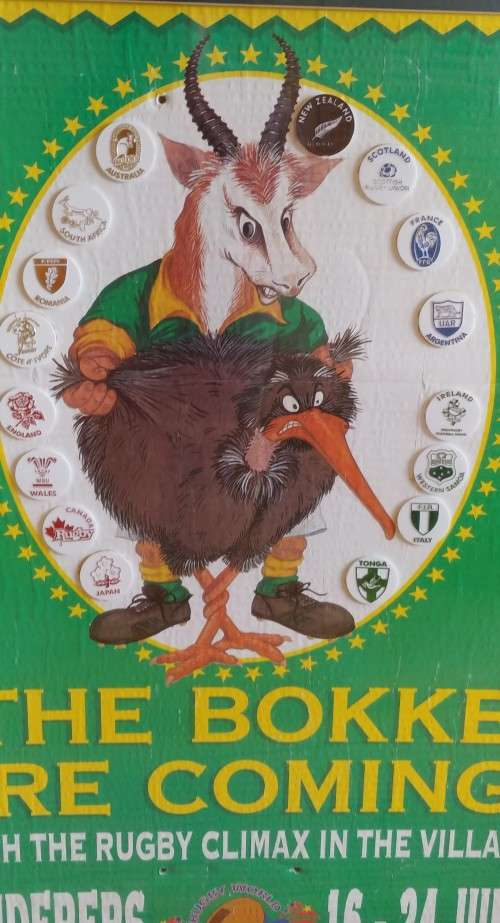 Framed Risque Poster Wanderers  Club Venue World Cup Rugby 1995