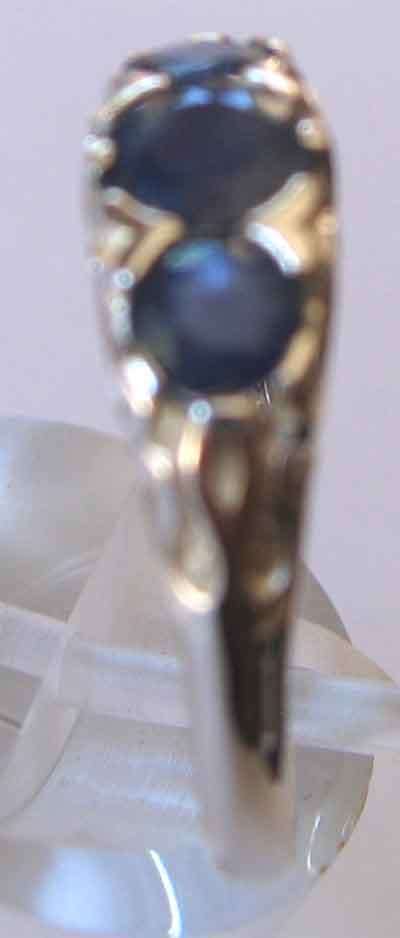 Genuine Blue Sapphires  in Sterling Silver Ring.