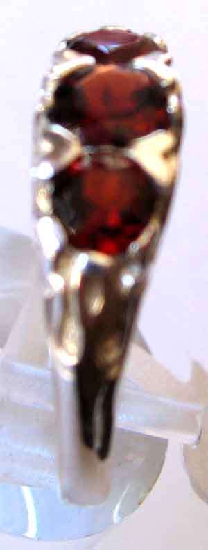 Sterling Silver 925 and Genuine  Garnets -  Ring