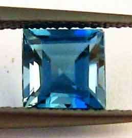 5.00 x 5.00 mm Princess  facet cut Blue Topaz  0.69ct