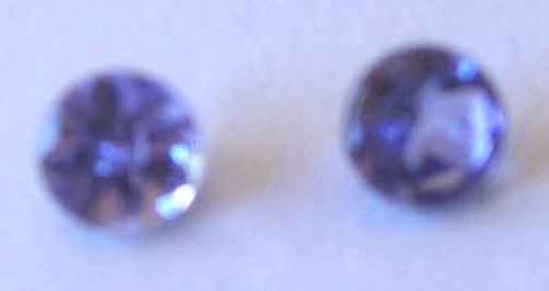 2 pieces,  3.25 mm Round cut AA + Genuine Tanzanite T. W. 0.26 ct