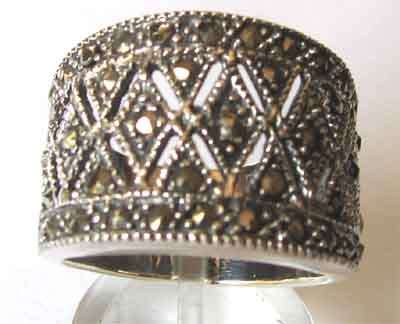 Sterling Silver and  Marcasite  Ring