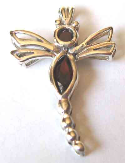 Lovely  925 , Sterling Silver and Garnets Pendant