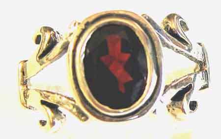 Lovely - Sterling Silver  and Garnet   -  Ring