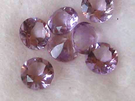 1 lot, 4 pieces  3.60 mm Round cut Amethysts, T. W. 0.61 cts.