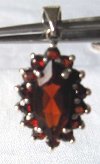 Sterling Silver and Garnets  Pendant
