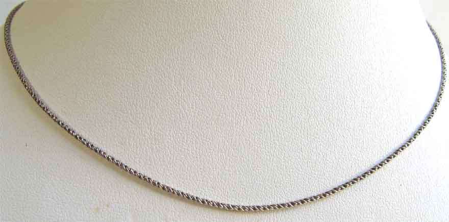 Long, Sterling Silver " Pop - corn " Chain.