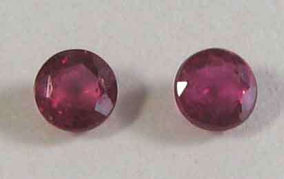 1 Lot, 2 pieces of 2.70 mm Round cut Rubies , T. W. 0.34 ct.