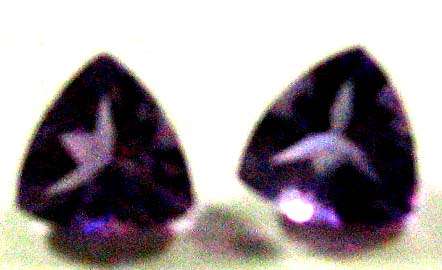 Top Quality, 2 pieces 0f 6.00 mm Trillion cut Amethysts, T. W. 1.20 ct.