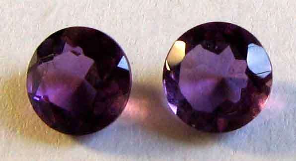 Top Quality, 1 lot, 2 Pieces of 6.00 mm Round cut Amethysts , T. W. 1.61 ct.