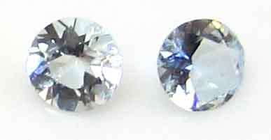 1 lot, 2 pieces of 3.50 mm Round faceted cut Aquamarines, T. W. 0.31 ct.