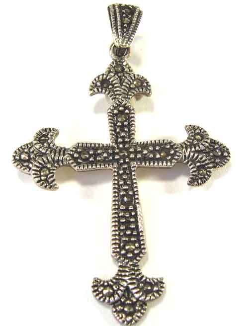 Sterling Silver and Marcasite Pendant / Cross.