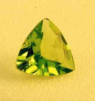 5.00 mm Trillion cut Peridot 0.42 ct.