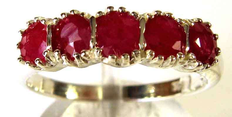 Beautiful Sterling Silver and genuine Rubies Ring