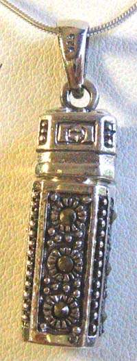 925 Sterling Silver and Marcasite pill box Pendant