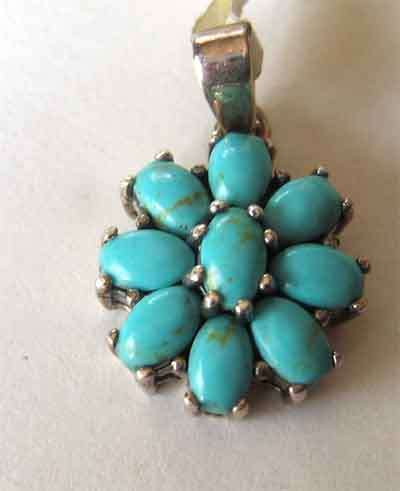 925 Sterling Silver  and Turquoise Pendant