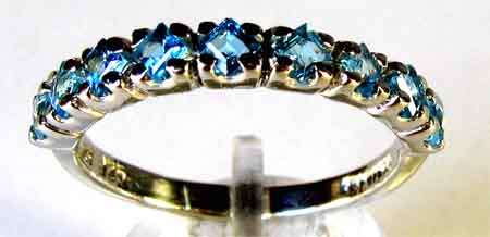 Stunning Sterling Silver , Sky Blue Topaz '' Eternity ''  Ring.