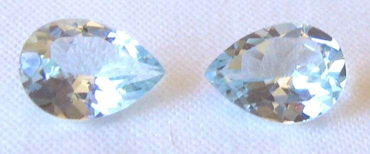 2 Pieces of 7.00 x 5.00 pear cut Aquamarines ,T. W. 1.26 ct.price /piece