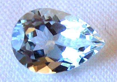 7.00 x 5.00 mm  Pear faceted  cut Aquamarine  0.69 cts.