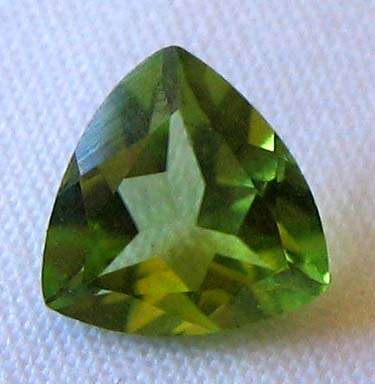 7.00 mm Trillion cut Peridot 1.18 cts.