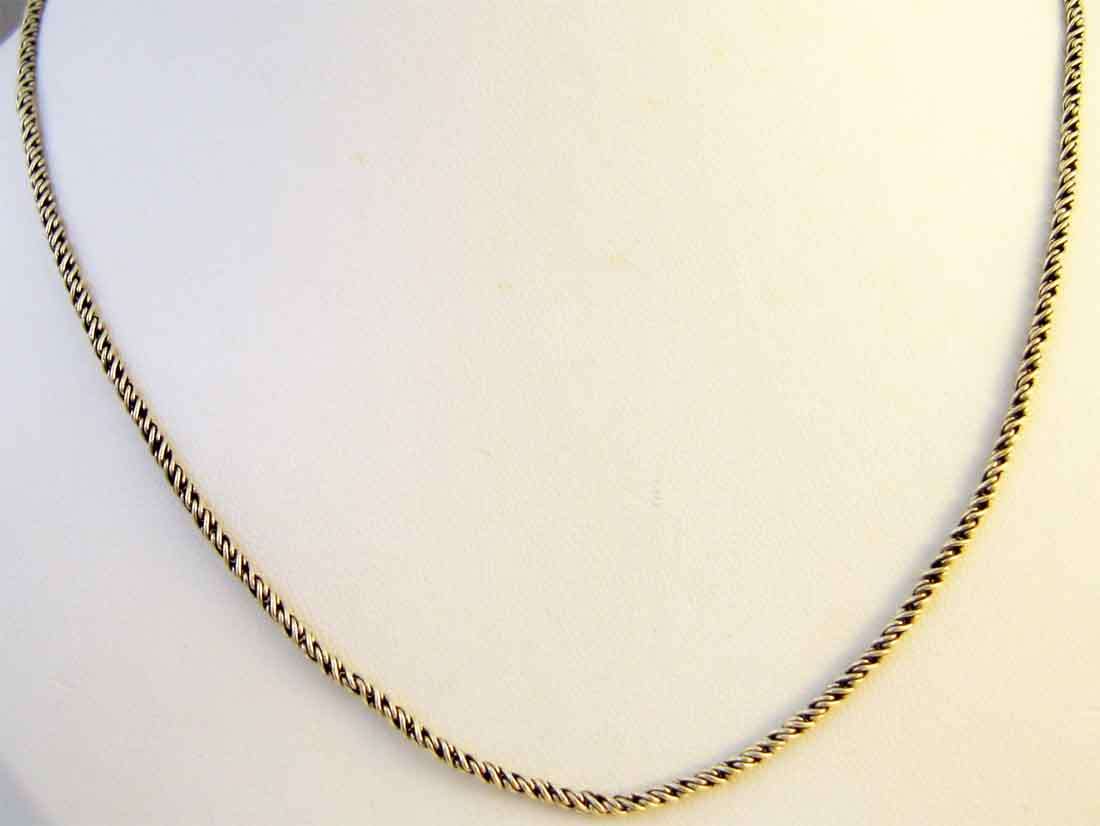 Sterling Silver -'' popcorn '' Neckchain , 70 cm long