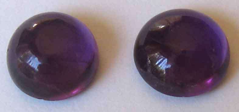 7.00  mm Round Cabochon cut Amethysts, T. W. 2.44  cts.price/piece , 2 pieces