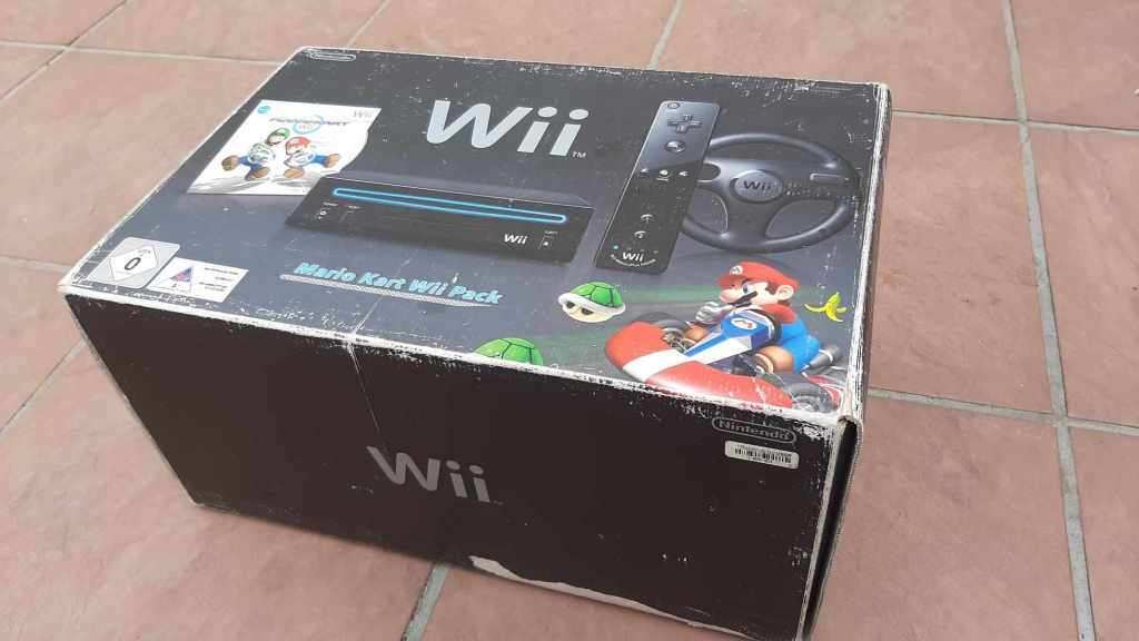 boxed wii console mario kart pack bundle complete