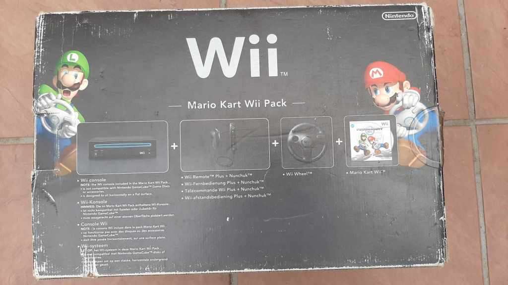 boxed wii console mario kart pack bundle complete