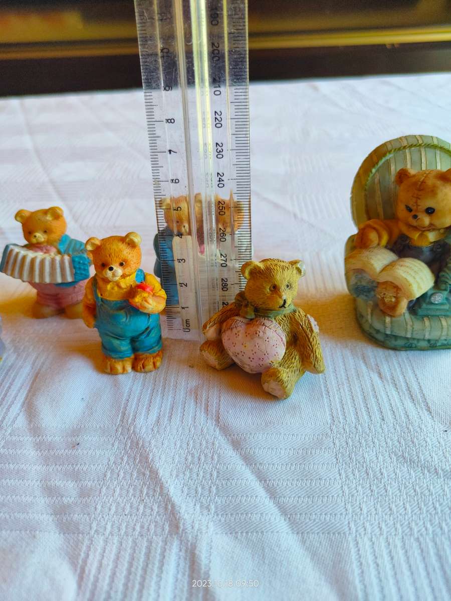 Adorable collection of mini bear figurines - perfect for printers tray