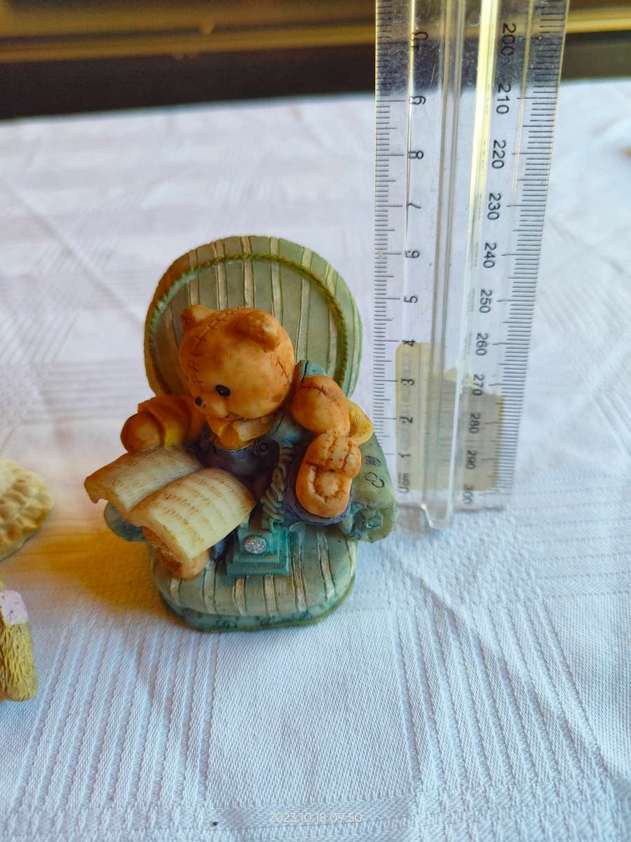Adorable collection of mini bear figurines - perfect for printers tray