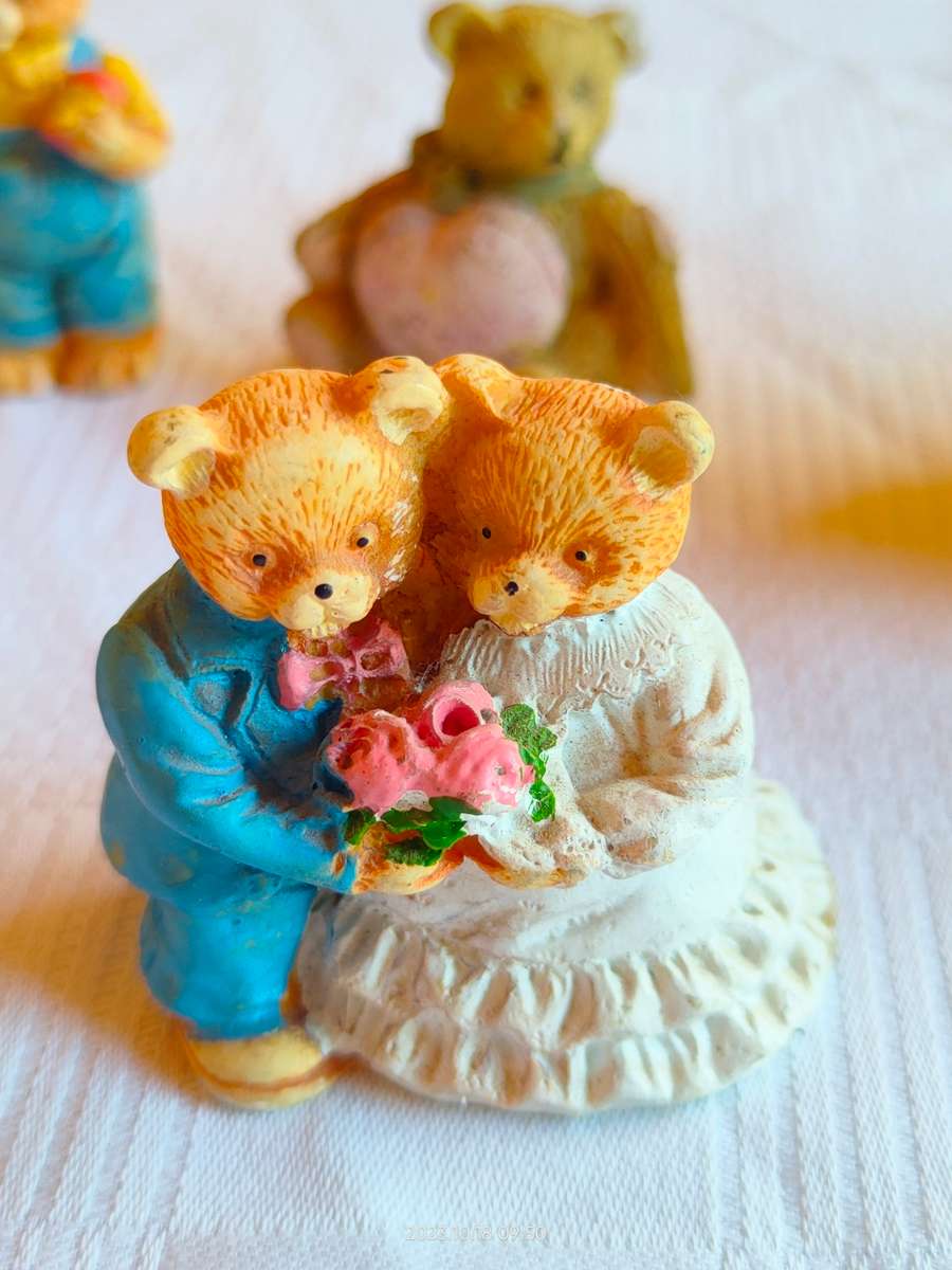 Adorable collection of mini bear figurines - perfect for printers tray