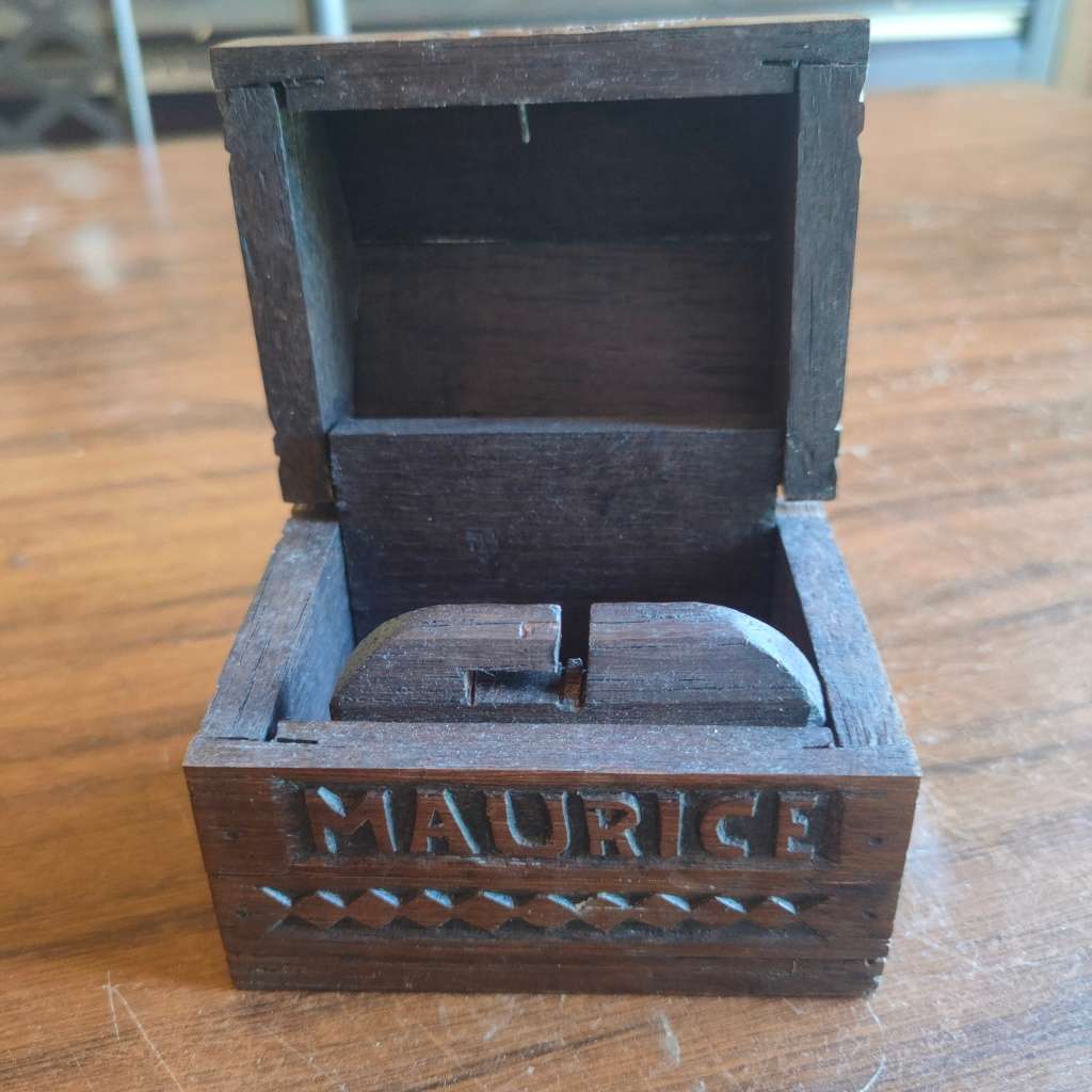 Vintage wooden puzzle box