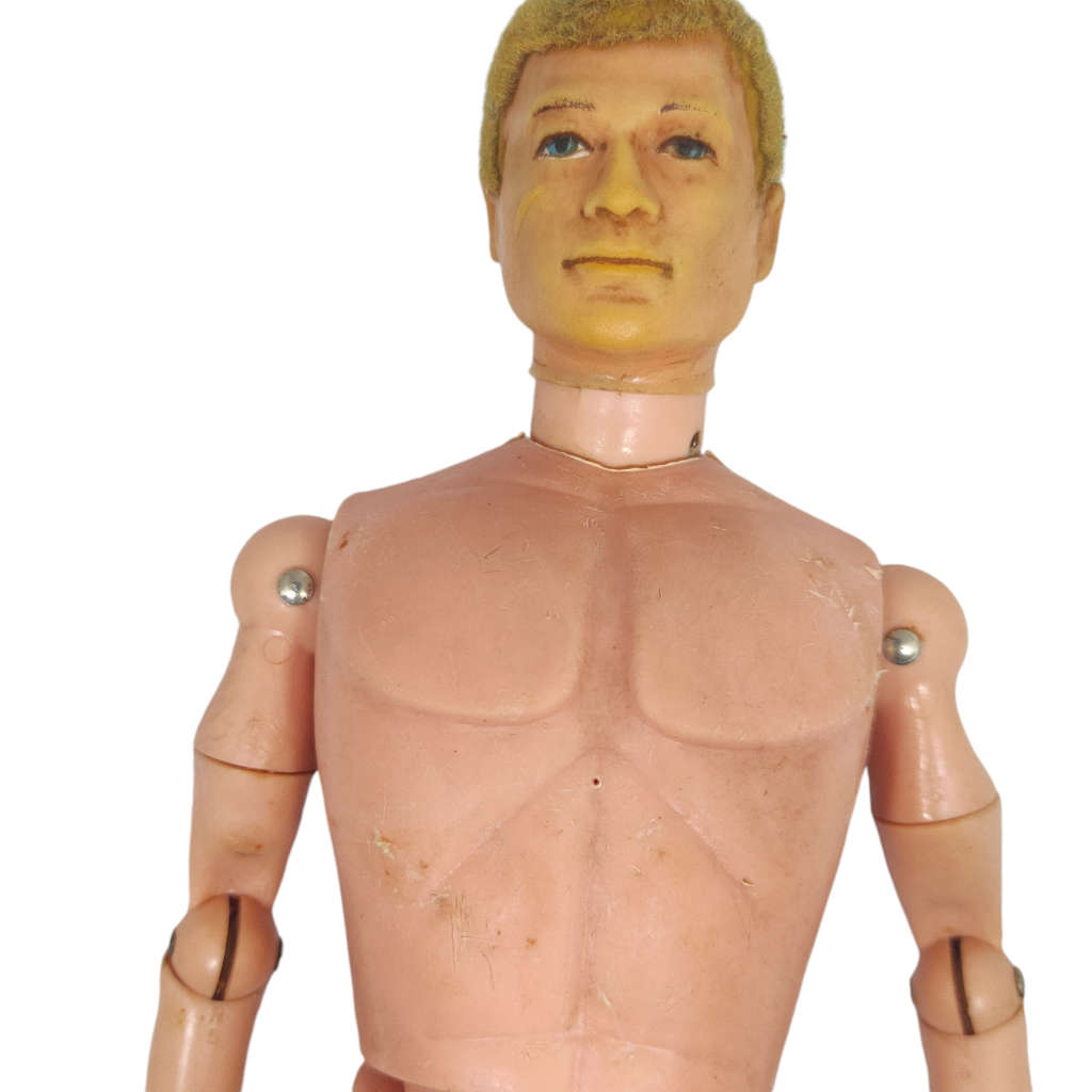 Rare! Vintage 1964 Palitoy Action man figure with flocked hair.