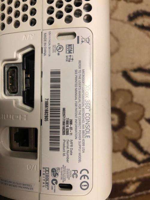 Xbox 360 (60GB) with 2 controllers, cables and 2 games