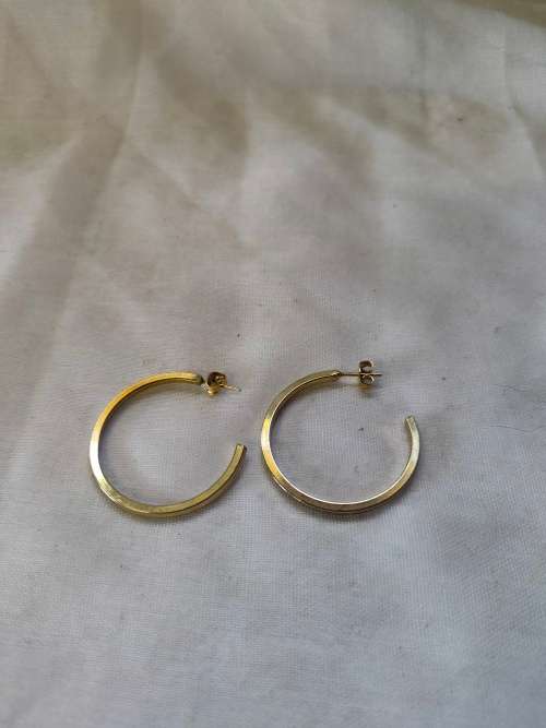 Lovely gold tone hoop earrings.