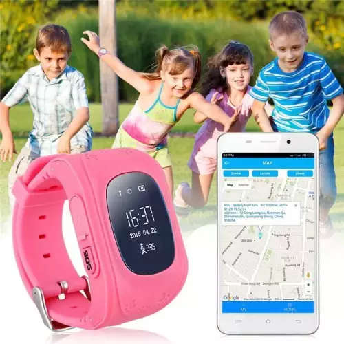 Q50 Bluetooth 4.0 GSM GPS Kids Smart Watch Phone - BLUE/PINK