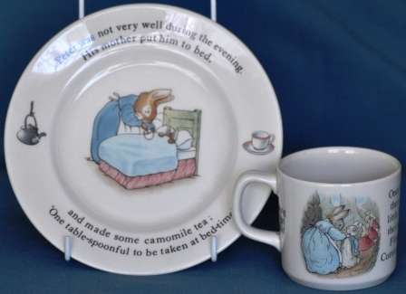 Wedgwood Beatrix Potter "Peter Rabbit" child's mug and plate