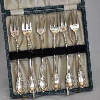 Hallmarked Silver Cake Forks