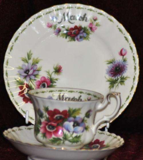 Royal Albert Flowers of the Month March tea trio