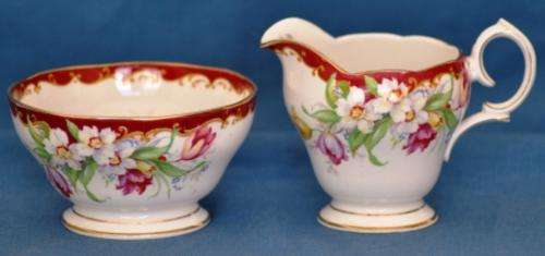 Bell China "Narcissus" Milk and Sugar