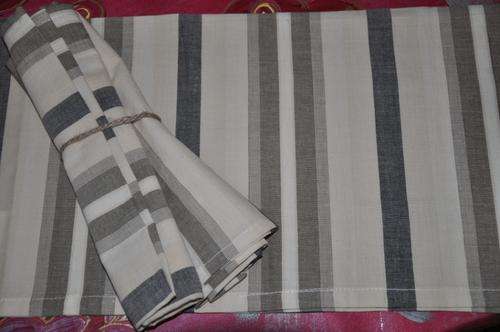 100% Cotton Natural Striped Napkins / Serviettes